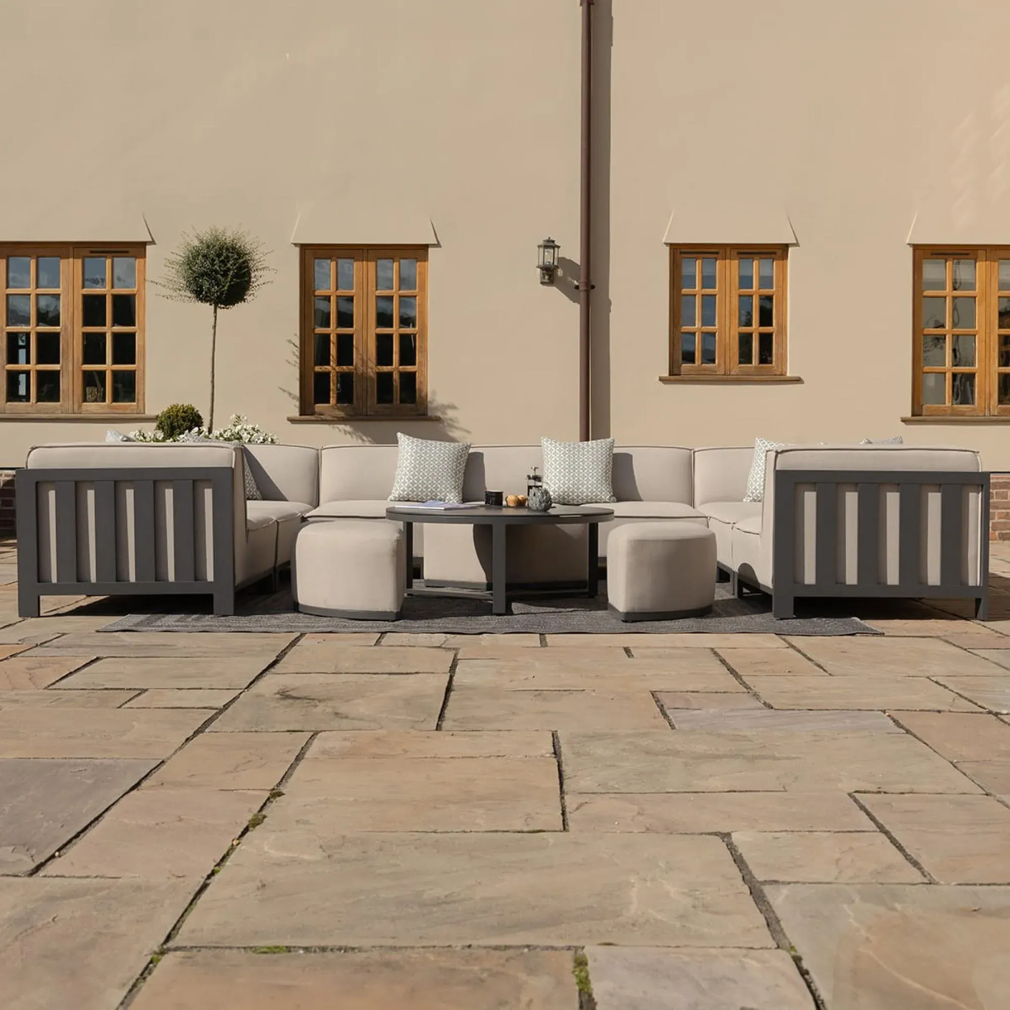 Ibiza U-Shape Garden Sofa Set - Oatmeal