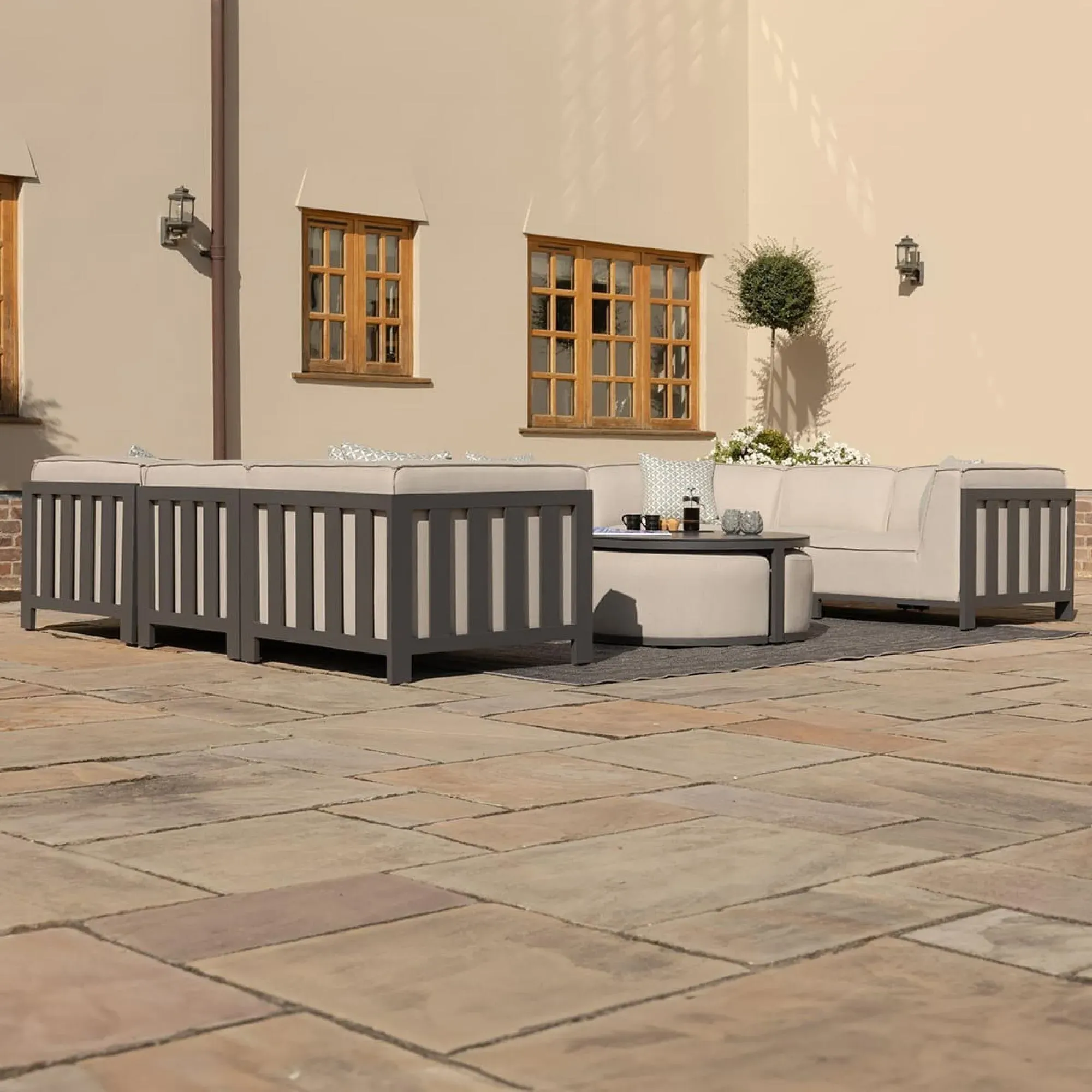 Ibiza U-Shape Garden Sofa Set - Oatmeal