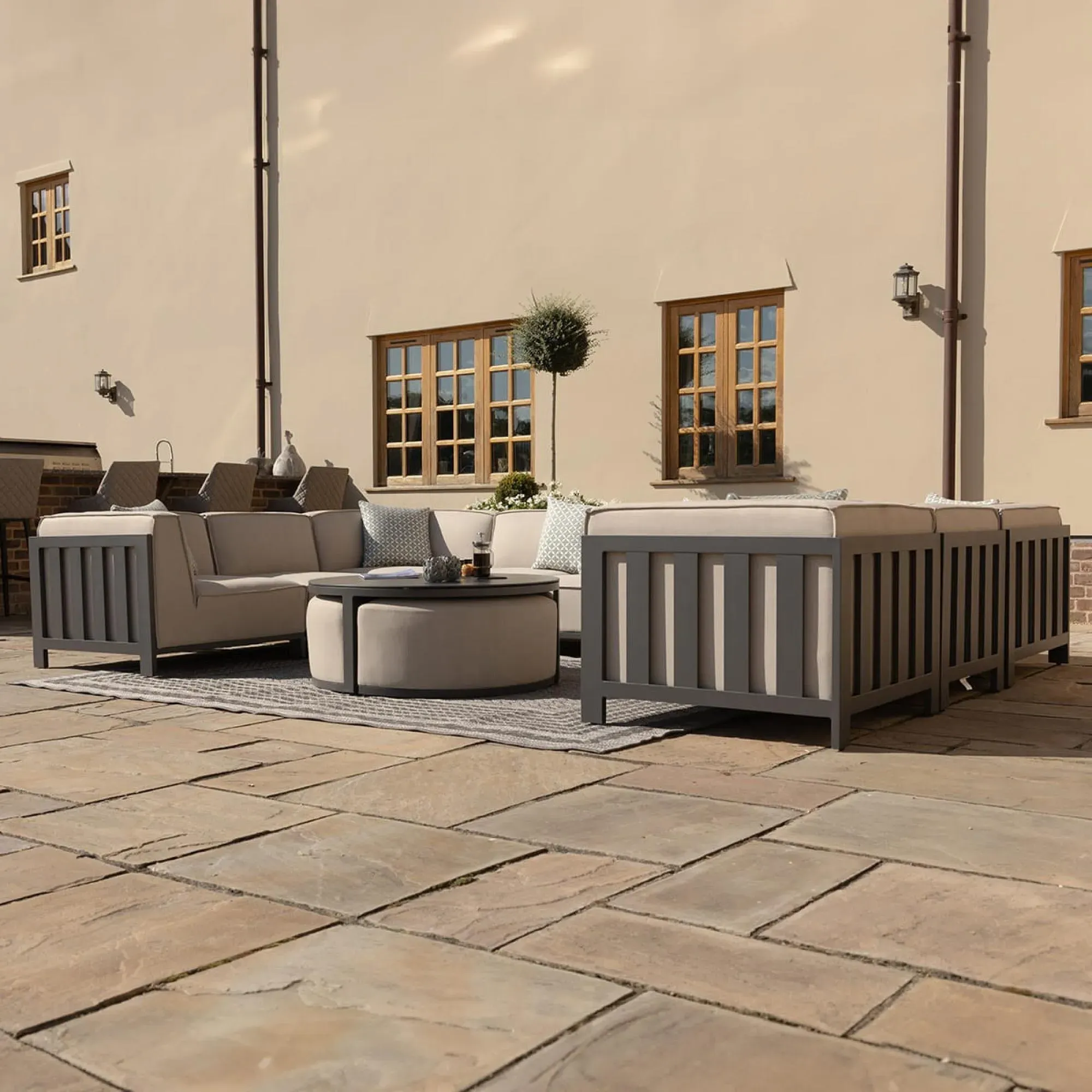 Ibiza U-Shape Garden Sofa Set - Oatmeal