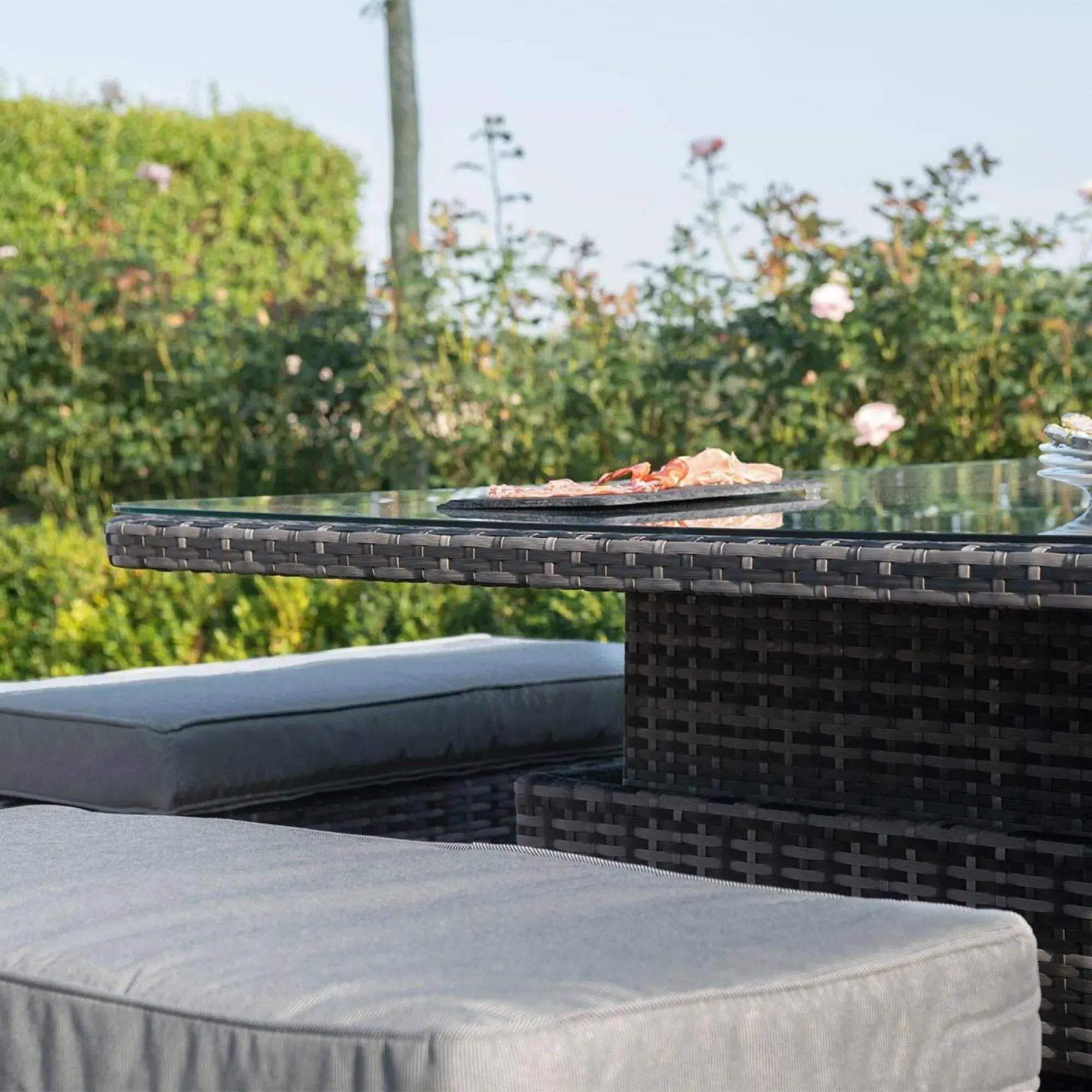 Kingston Square Corner Dining Set with Rising Table - Brown