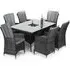 LA 6-Seater Dining Set with Ice Bucket - Grey, Rattan