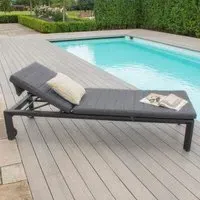 Manhattan Garden Sunlounger - Charcoal