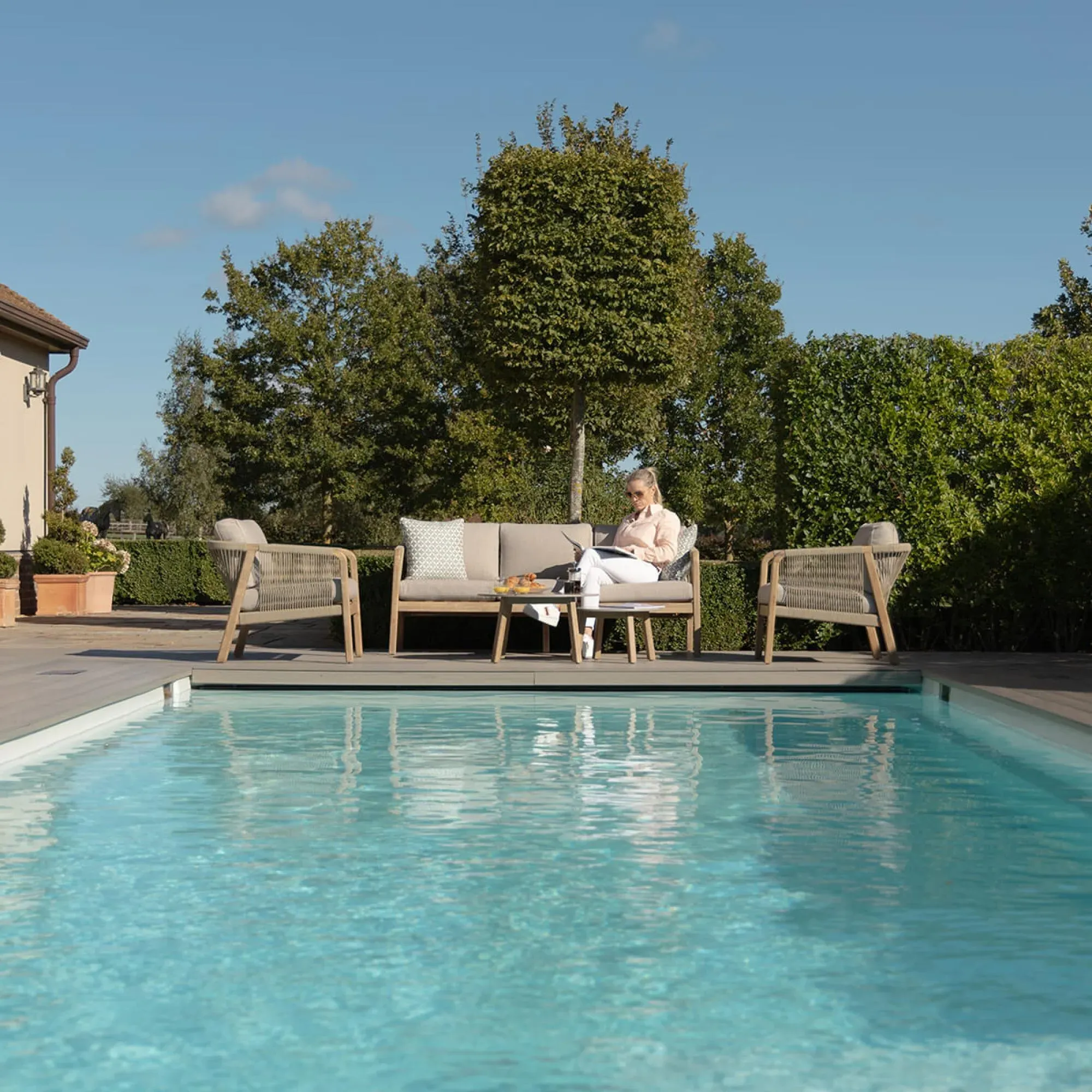 Martinique 3-Seater Garden Sofa Set - Light Brown