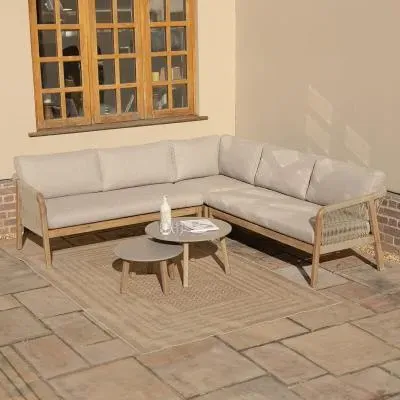 Martinique Corner Garden Sofa Set - Light Brown