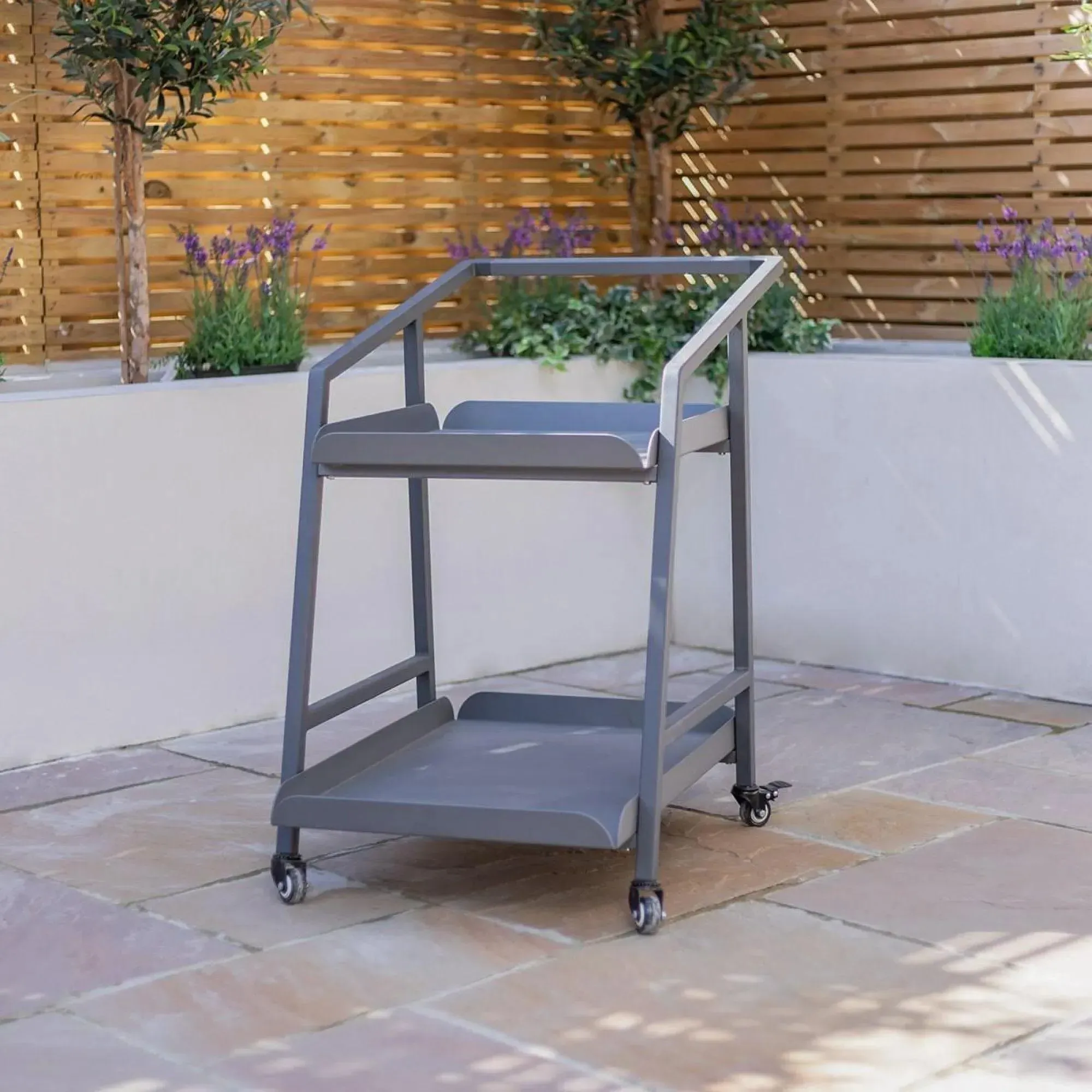 Maze 2 Tier Garden Trolley - Grey, Aluminium