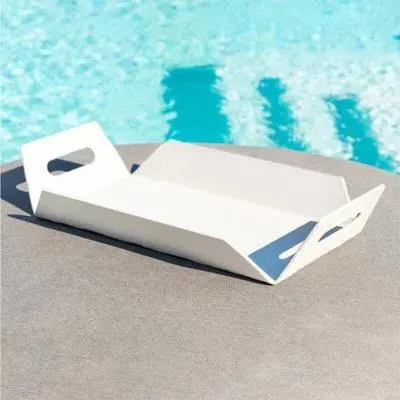 Maze Aluminium Outdoor Tray - White