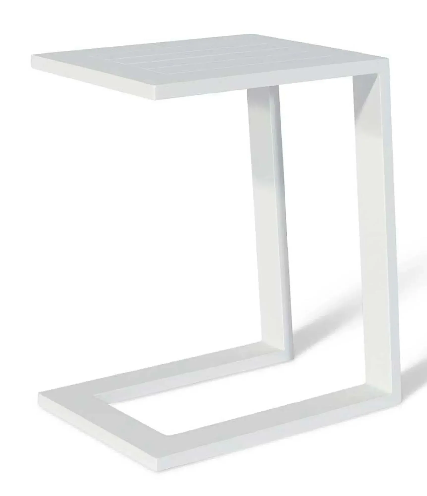 Maze Garden Side Table - White, Aluminium