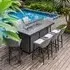 Maze Regal 8-Seater Fire Pit Garden Bar Set - Flanelle