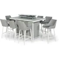 Maze Regal 8-Seater Fire Pit Garden Bar Set - Lead Chine