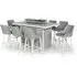Maze Regal 8-Seater Fire Pit Garden Bar Set - Lead Chine