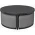 Maze Round Garden Coffee Table with Footstools - Flanelle, Aluminium