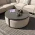 Maze Round Garden Coffee Table with Footstools - Oatmeal, Aluminium