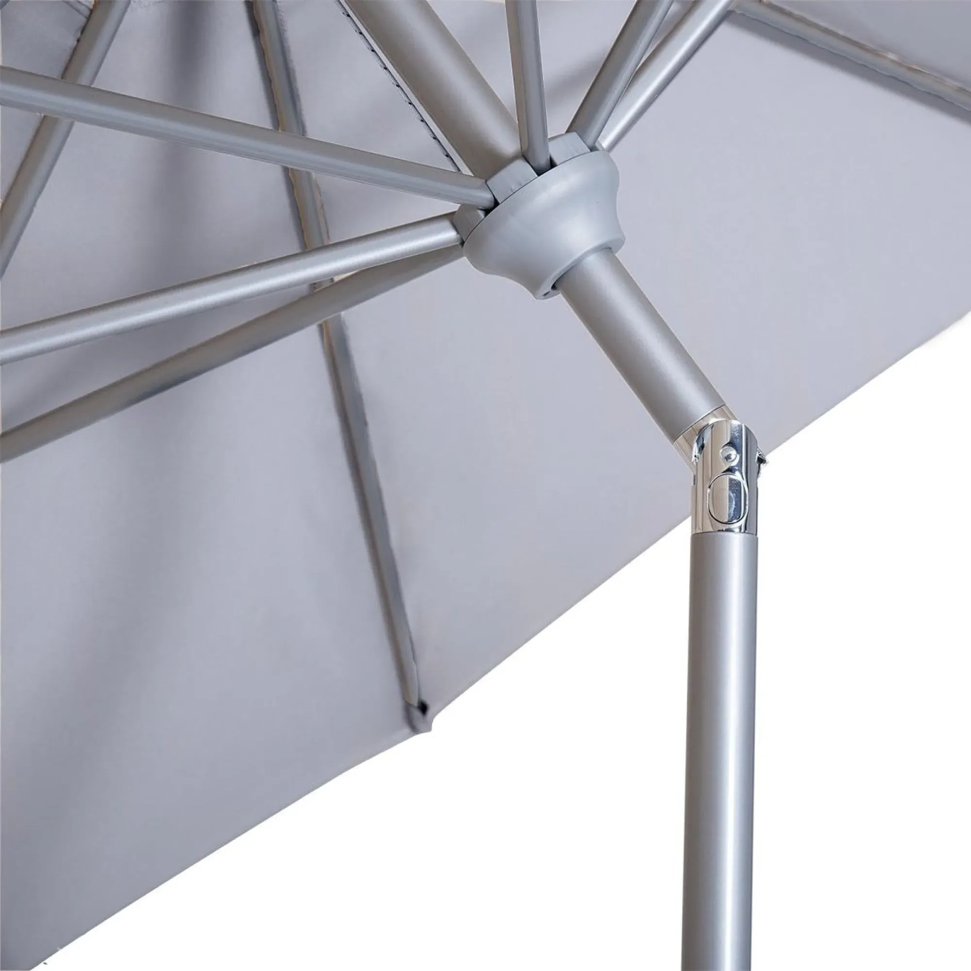 Maze Round Outdoor Parasol - Grey, Aluminium