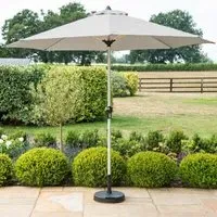 Maze Round Outdoor Parasol - Grey, Aluminium