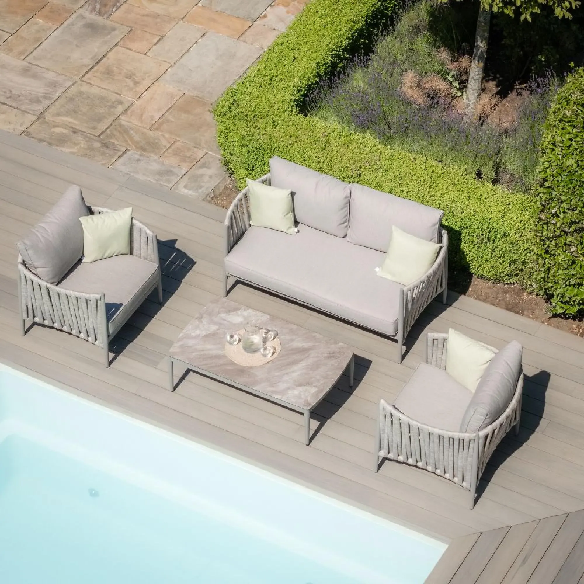 Milan 2-Seater Garden Sofa Set - Cool Linen