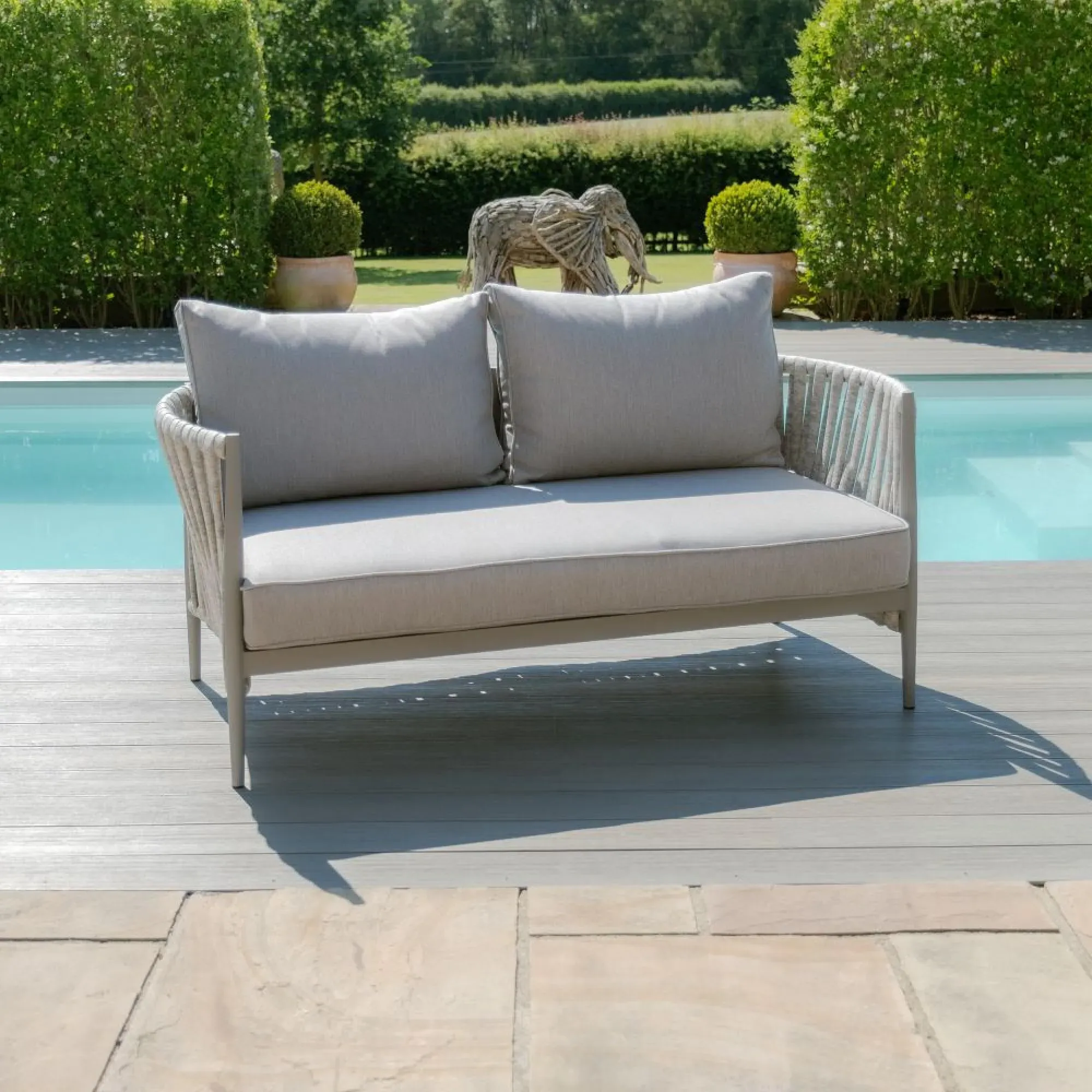 Milan 2-Seater Garden Sofa Set - Cool Linen