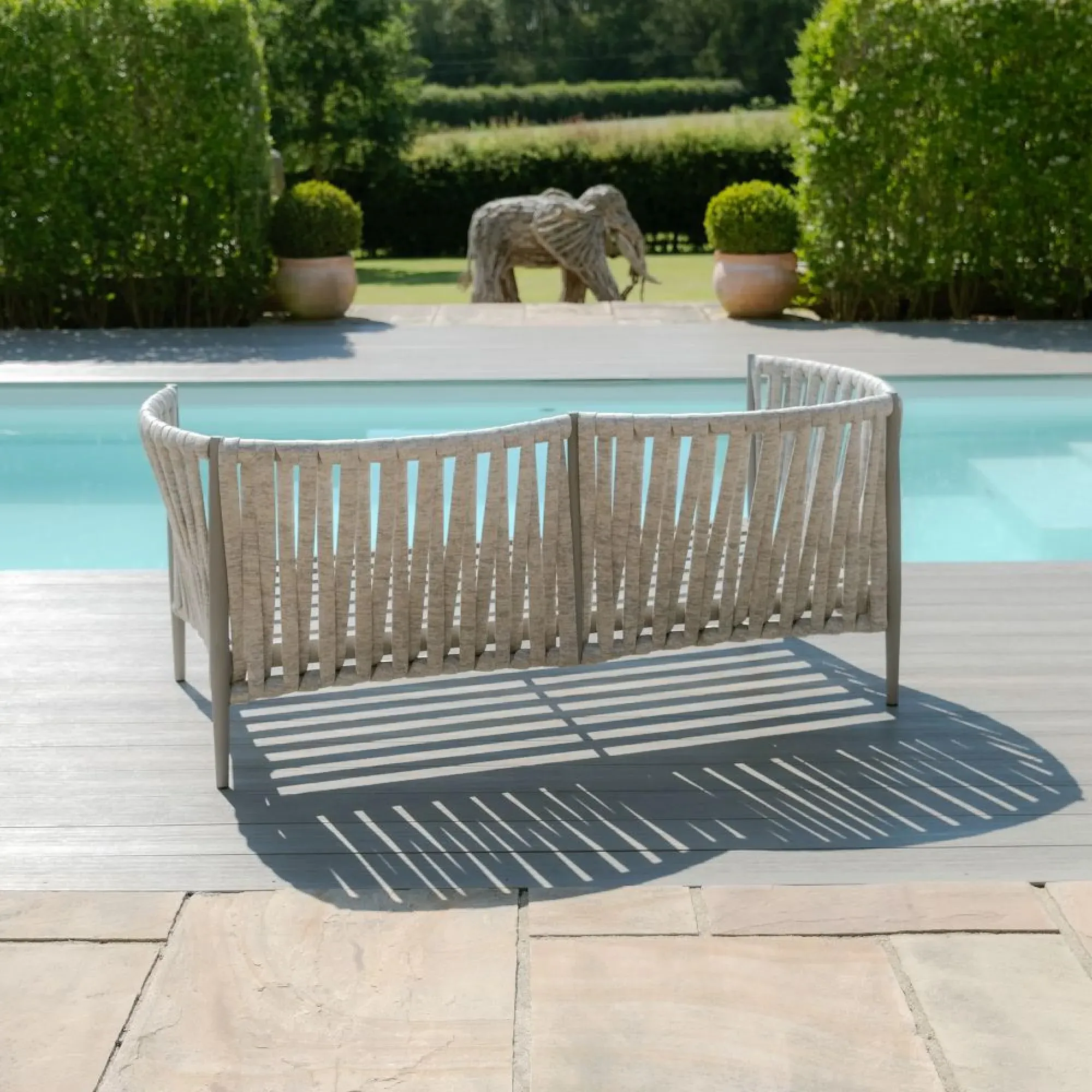 Milan 2-Seater Garden Sofa Set - Cool Linen