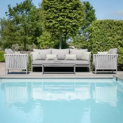 Milan 3-Seater Garden Sofa Set - Cool Linen
