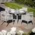 Milan 4-Seater Round Garden Dining Set - Cool Linen