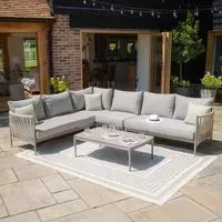 Milan Corner Garden Sofa Set - Cool Linen