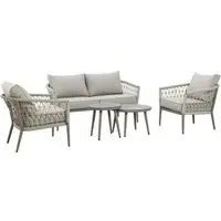 Monaco 2-Seater Garden Sofa Set - Cool Linen