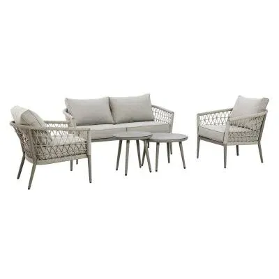Monaco 2-Seater Garden Sofa Set - Cool Linen
