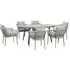 Monaco 6-Seater Oval Dining Set with Lazy Susan - Cool Linen