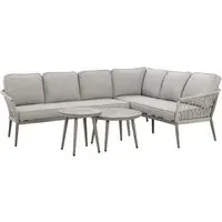 Monaco Corner Garden Sofa Set - Cool Linen