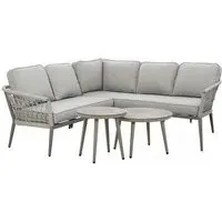 Monaco Small Corner Garden Sofa Set - Cool Linen