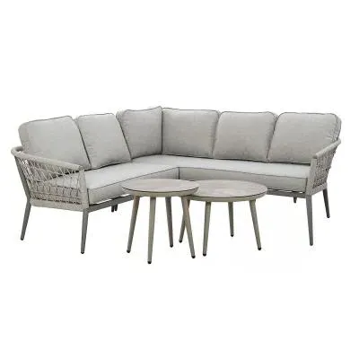 Monaco Small Corner Garden Sofa Set - Cool Linen image