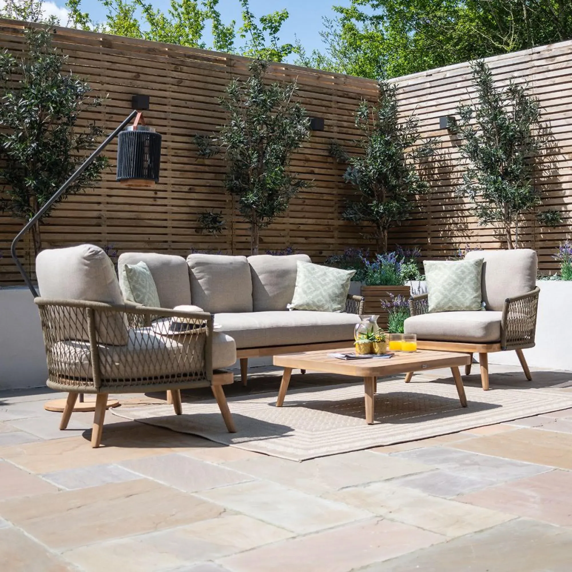 New Bali 3-Seater Garden Lounge Set - Sandstone