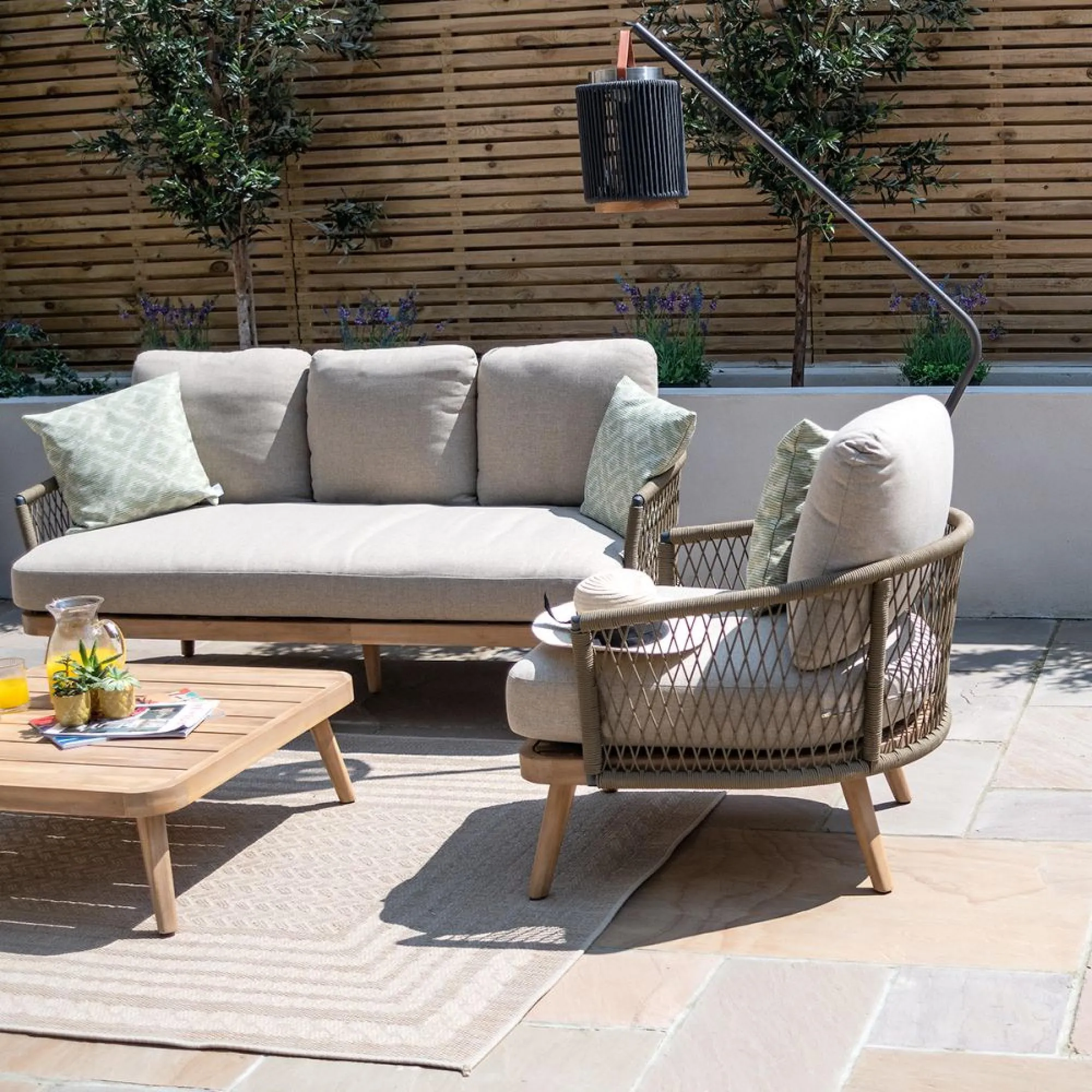 New Bali 3-Seater Garden Lounge Set - Sandstone