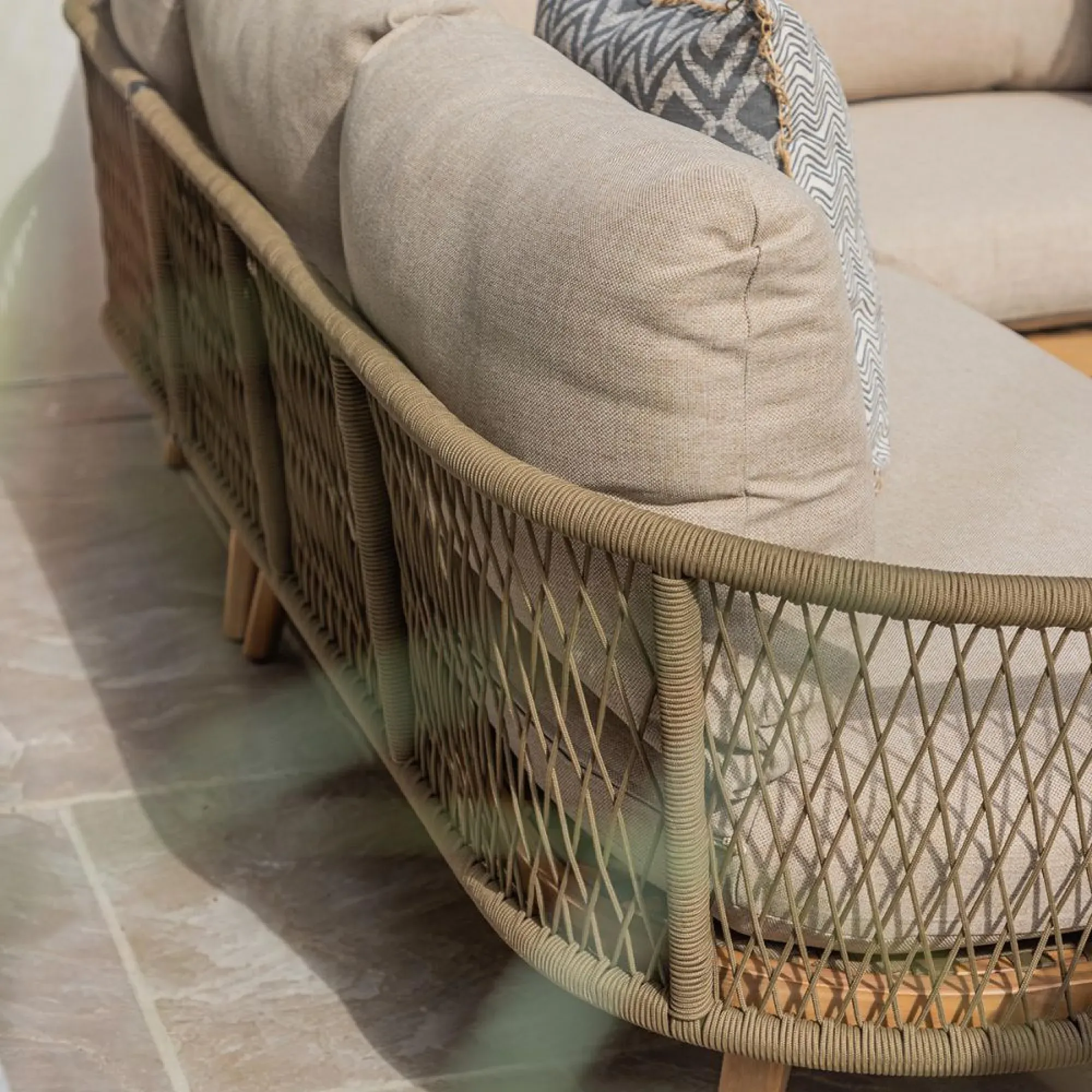 New Bali Corner Garden Sofa Set with Armchair - Sandstone