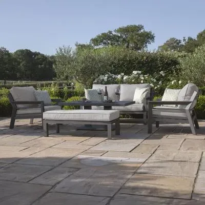 New York 2-Seater Garden Sofa Set with Rising Table - Dove Grey