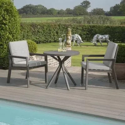 New York 2-Seater Round Garden Bistro Set - Dove Grey image