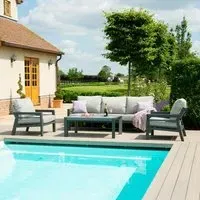 New York 3-Seater Garden Sofa Set - Dove Grey