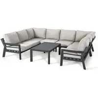 New York U-Shaped Garden Sofa Set - Dove Grey
