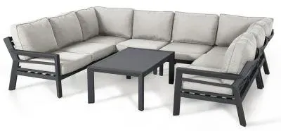 New York U-Shaped Garden Sofa Set - Dove Grey