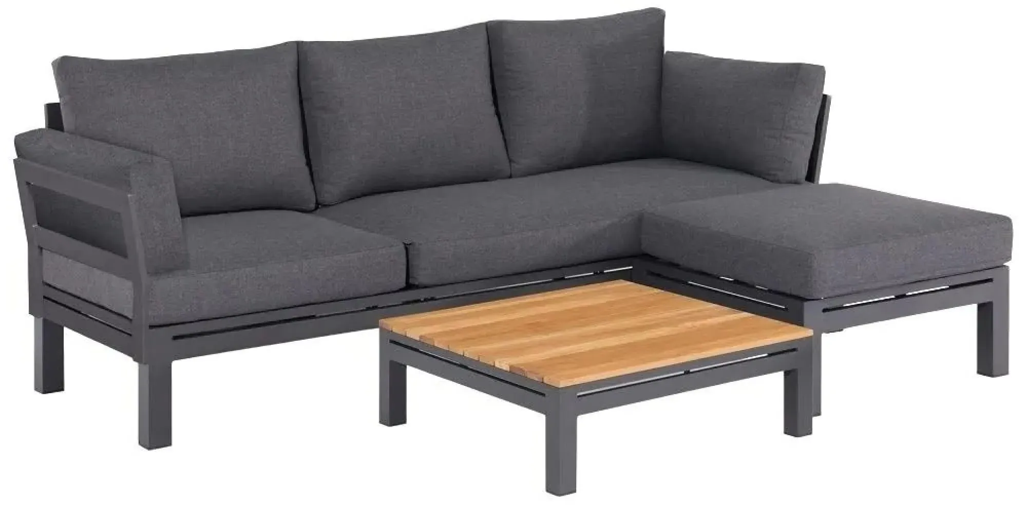 Oslo Chaise Garden Sofa Set - Charcoal