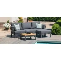 Oslo Chaise Garden Sofa Set - Charcoal
