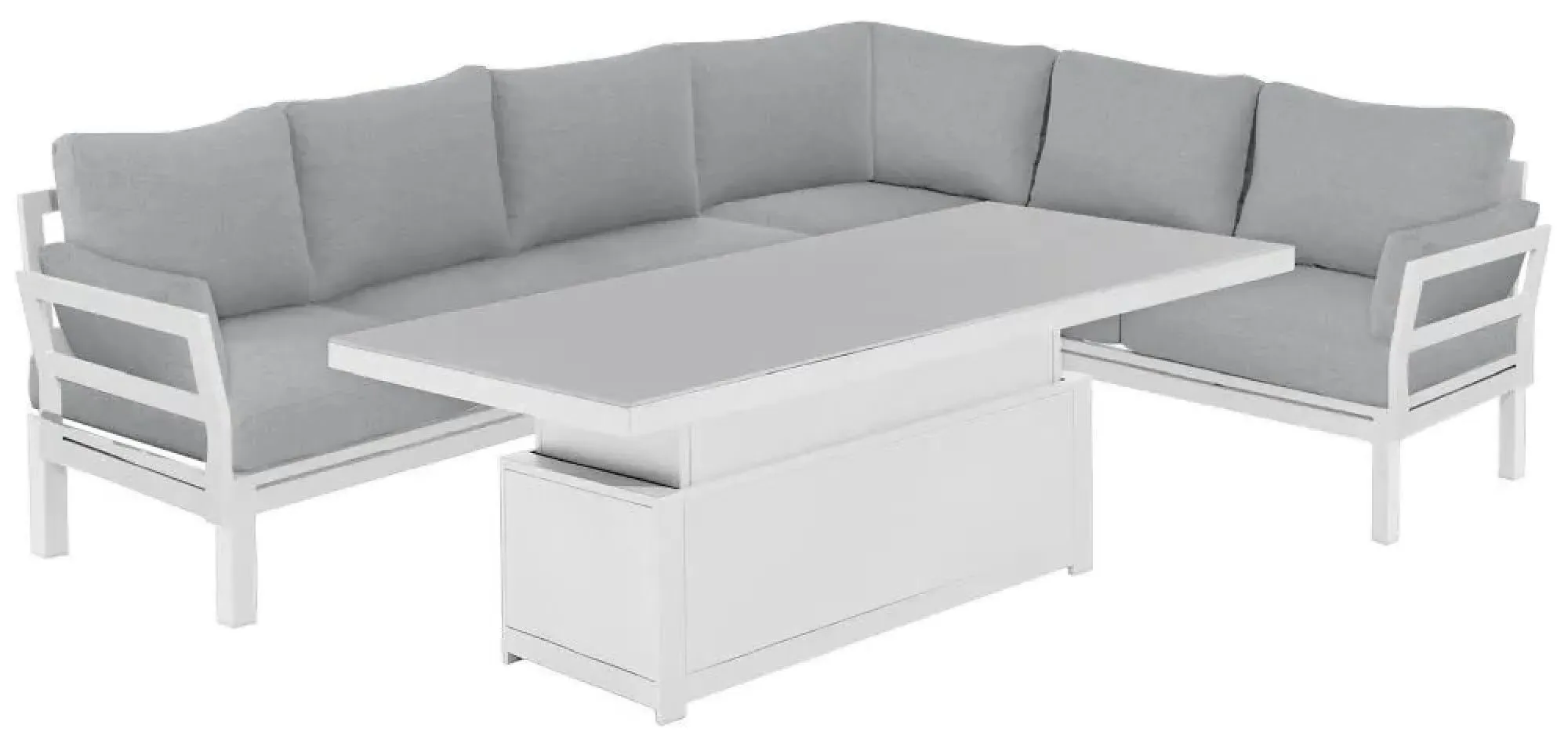 Oslo Corner Sofa Rising Garden Dining Set - White