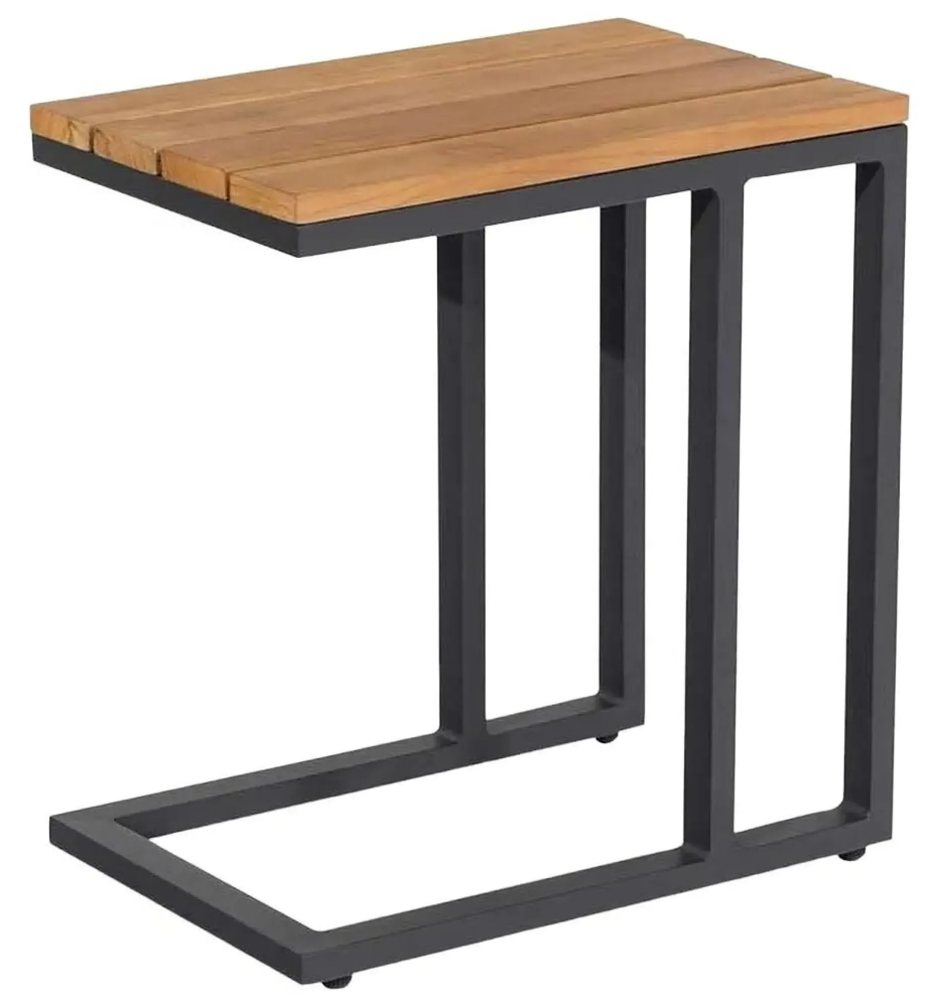 Oslo U Shaped Garden Side Table - Charcoal, Teak