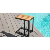Oslo U Shaped Garden Side Table - Charcoal, Teak