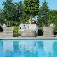 Oxford 2-Seater Garden Sofa Set - Light Grey