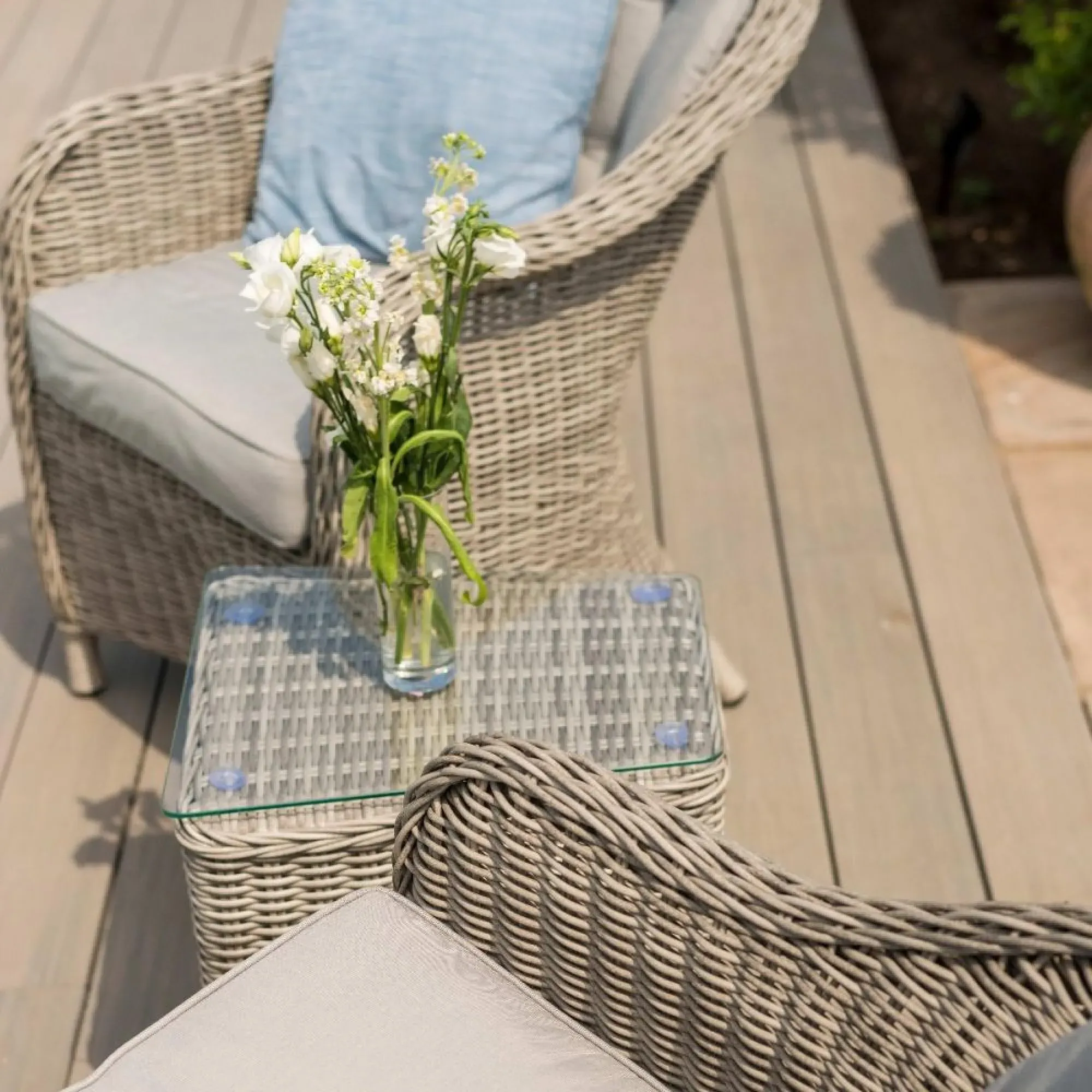 Oxford 3 Piece Garden Lounge Set - Light Grey, Rattan