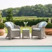 Oxford 3 Piece Garden Lounge Set - Light Grey, Rattan
