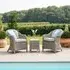 Oxford 3 Piece Garden Lounge Set - Light Grey, Rattan