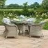Oxford 4-Seater Round Garden Dining Set - Light Grey, Rattan