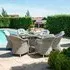 Oxford Heritage 6 Seater Round Fire Pit Dining Set - Grey, Rattan