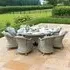 Oxford Heritage 8 Seat Round Dining Set with Lazy Susan - Light Grey